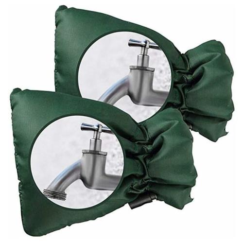 Lot de 2 housses de robinet confortables pour protéger votre robinet extérieur, housse épaisse pour robinet extérieur contre le gel - Vert