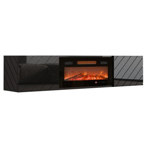 Cama Armoire RTV LUXE 182.6x34.5x37.5 noir/noir brillant + c