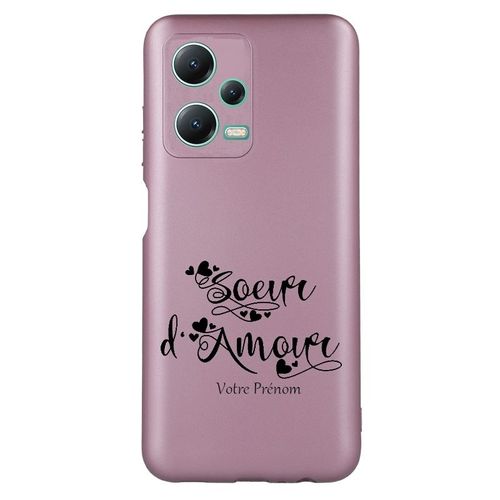 Coque Tpu Effet Metallique Rose Pour Redmi Note 12 5g Et Poco X5 Skull Soeur D'amour