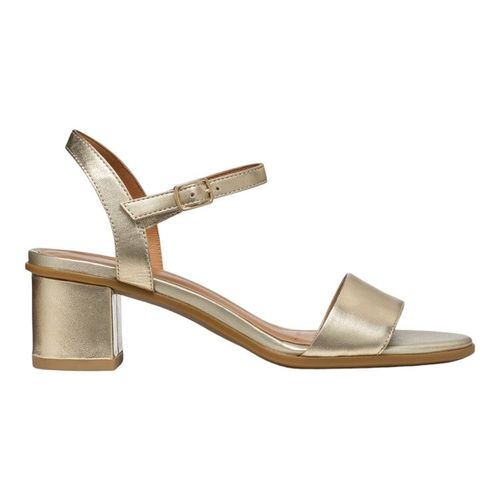 Geox Sandales Talons Aurely En Cuir Doré