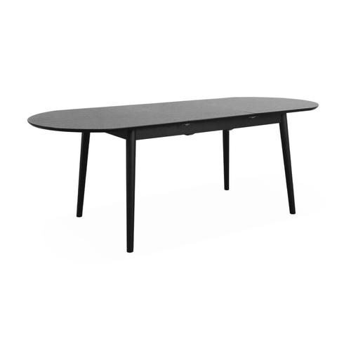 Table A Manger Extensible Noire Ovale Lina 6 A 8 Places. 160 A 210cm