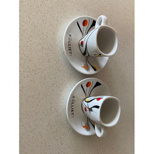 Tasses Expresso Avec Soucoupes Cafés Folliet