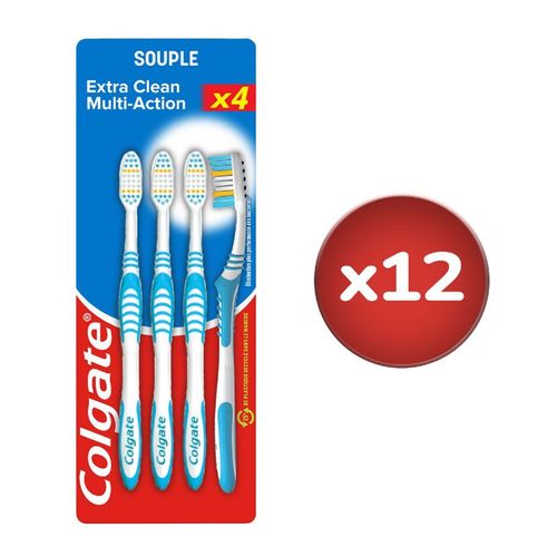 Pack De 12 - Brosses À Dents Colgate Multi-Action Souple 