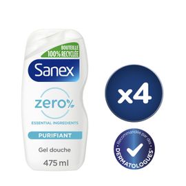 Pack De 2 - Lot De 2 Gels Douche Sans Savon Sanex Zéro 0% Essential Purifiant 