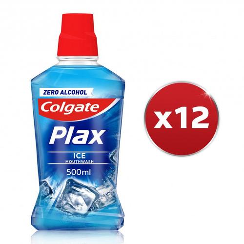 Pack De 12 - Bain De Bouche Sans Alcool Colgate Plax Ice Splash Fraîcheur - 500ml 