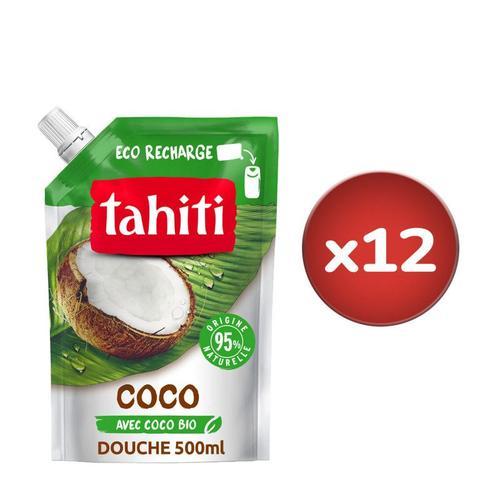 Lot De 12 Eco Recharges Gel Douche Tahiti Coco - 500ml 