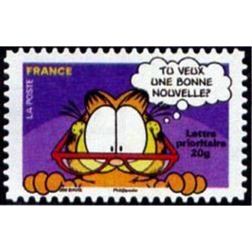 Timbre France 2008 Oblitéré -Sourires Avec Le Chat Garfield - Tu Veux Une Bonne Nouvelle ? - Prior 20g Yt4272