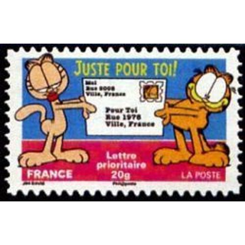 Timbre France 2008 Oblitéré -Sourires Avec Le Chat Garfield - Juste Pour Toi - Prior 20g Yt4278