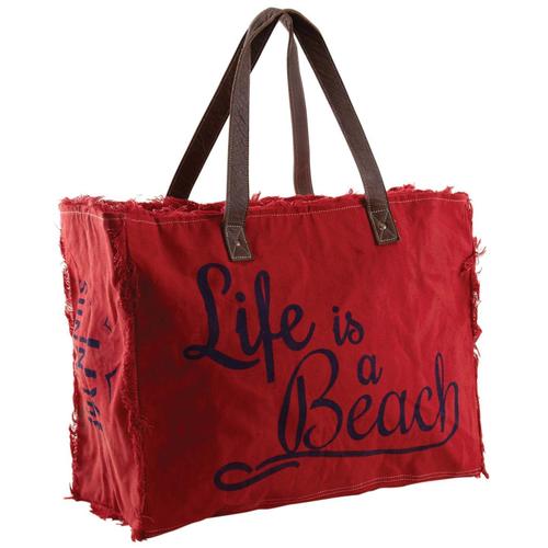 Sac en coton décor Life is a beach