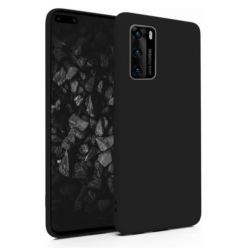 Coque Pour Huawei P40 - Housse Etui Silicone Gel Fine + Verre Trempe - Noir