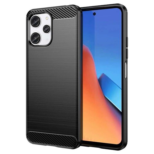 Coque Pour Xiaomi Redmi 12 4g Et 5g / Poco M6 Pro 5g - Housse Etui Silicone Gel Carbone + Film Ecran - Noir