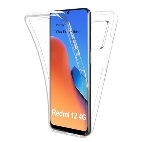 Coque Pour Xiaomi Redmi 12 4g Et 5g / Poco M6 Pro 5g - Housse Etui Silicone Gel 360 Integrale + Verre Trempe - Transparent