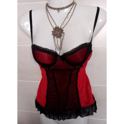 Nuisette Sexy Taille 85b Rouge Noir.