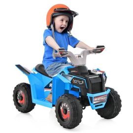 Costway Quad Electrique Pour Enfants 6v/ 7ah - 4.6 Km/H Max - Voiture Pour Enfants De 3 Ans+ Bleu