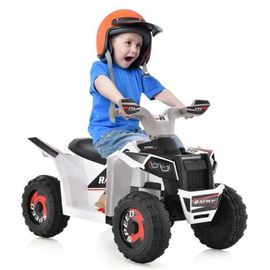 Costway Quad Electrique Pour Enfants 6v/ 7ah - 4.6 Km/H Max - Voiture Pour Enfants De 3 Ans+ Blanc