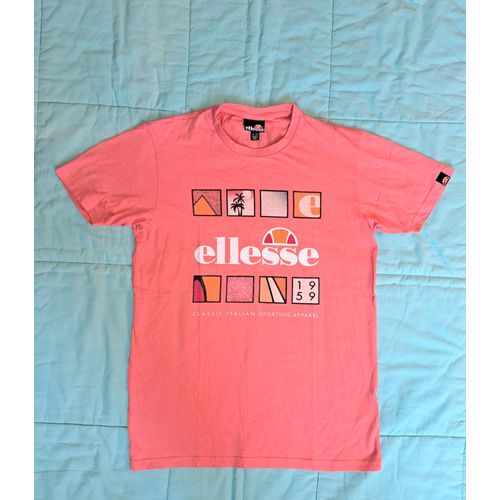 T-Shirt Ellesse Rose Xs Homme Femme En Coton Classique Sport Italie Top Tendance