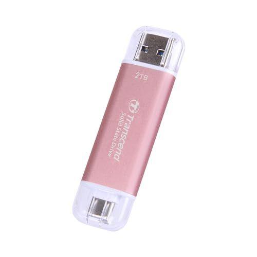 Transcend ESD310P - SSD - 2 To - externe (portable) - USB 3.2 Gen 2x1 (USB-C connecteur) - rose
