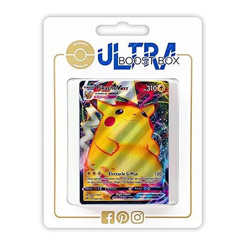 Pikachu Vmax 44 185 Full Art - Ultraboost X Epée Et Bouclier 4 Voltage Éclatant - Coffret De 10 Cartes Pokémon Françaises