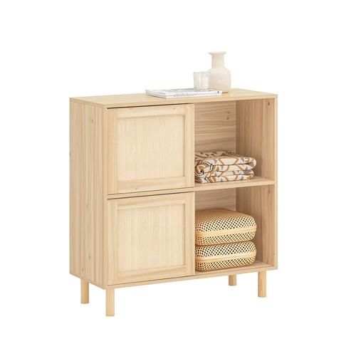 Sobuy Buffet Avec 2 Portes Coulissantes Commode Meuble De Cuisine Meuble De Couloir Meuble D'appoint Meuble De Rangement Pour Entrée, Salon, Etc. Naturel, 80x35x87cm, Fsb87-N