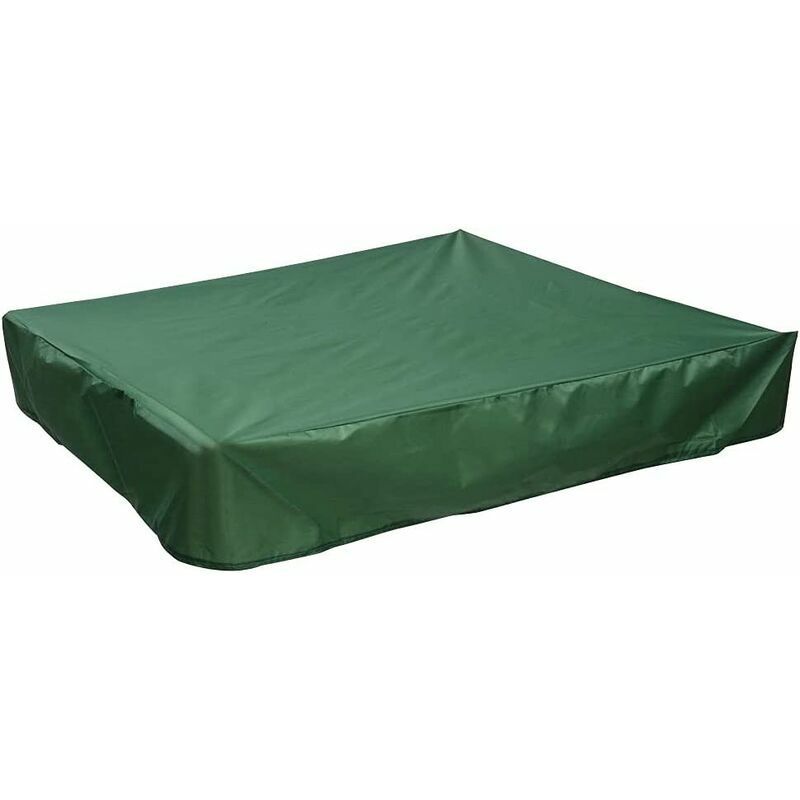 Bache Bac ¿¿ Sable 150x150 Cm Housse Protection ¿¿Tanche Uv Protection 70% Pour Bac ¿¿ Sable Oxford Avec Cordon De Serrage, Vert (150x150 Cm)