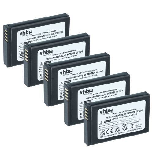 vhbw 5x Batterie compatible avec Polycom Kirk 4080, 5040, 5020 télé...