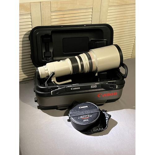 Téléobjectif 500mm de f:4 pour Canon EOS avec sa valise préforme d'origine