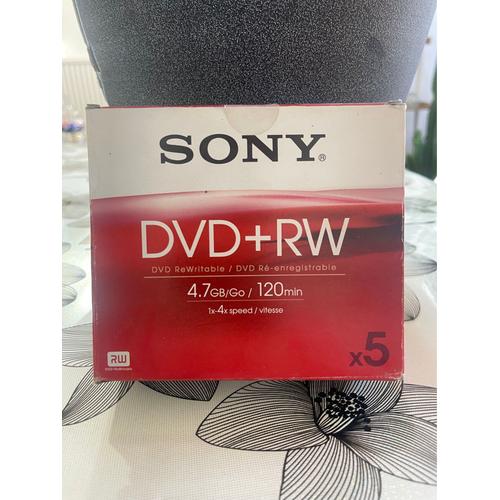 SONY 5x DVD+RW 4,7 Go / 120 minutes
