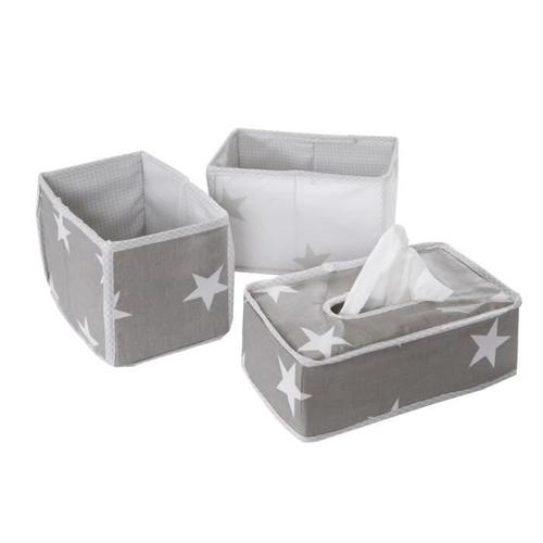 Set De Rangement Pour Couches Et Lingettes - Roba - Little Stars - Gris - Mixte - 23x13x8cm - 20x12x13,5cm