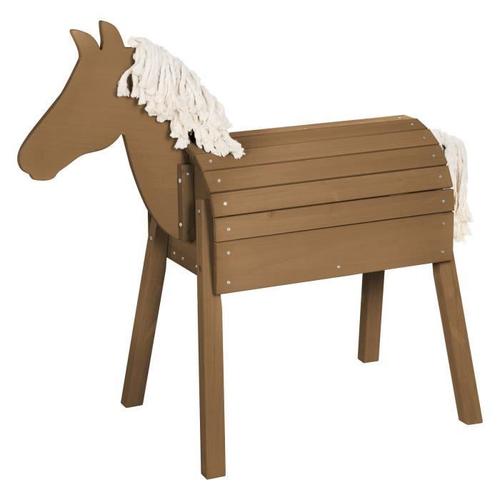 Cheval D'extérieur En Bois Massif Pour Enfant Roba - Sans Bascule - Brun - 70cm