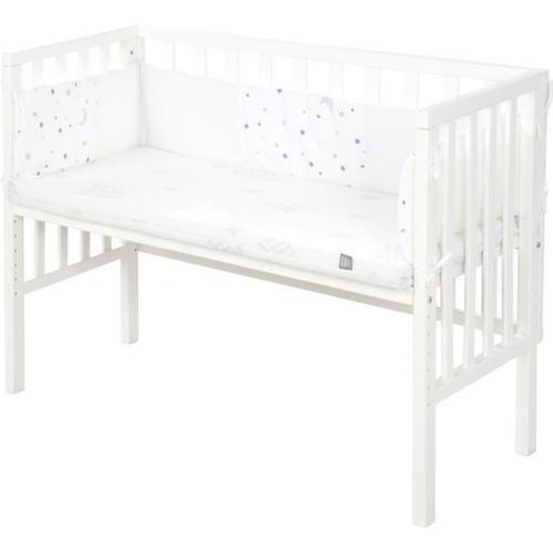 Roba Berceau Cododo En Bois "Safe Asleep®" 2 En 1 + Matelas Ventilé - Tour De Lit Et Barrière - Blanc