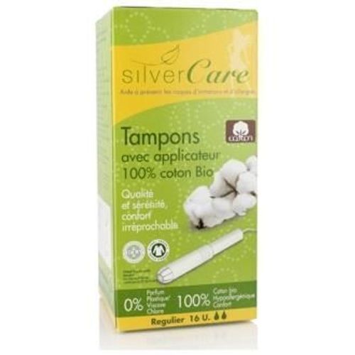 Silver Care Tampon En Coton Régulier Bio 16 Unités 