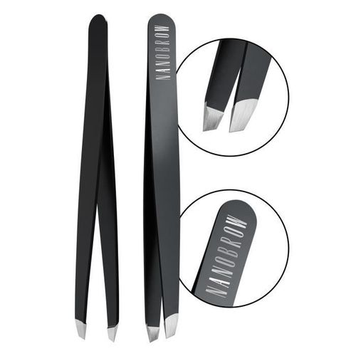 Pince À Épiler Nanobrow Tweezers - Pince À Épiler À Bouts Recourbés En Acier Inoxydable Pour L'épilation Des Sourcils 