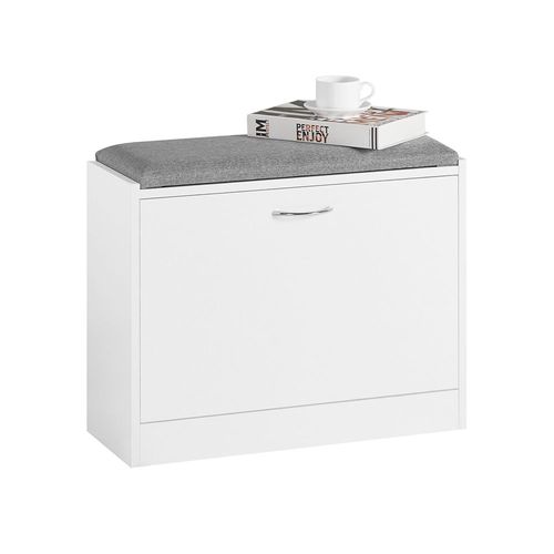 Banc Armoire À Chaussures 1 Abattant Avec Coussin Meuble D¿Entrée, Fsr16-K-W