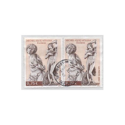 Paire Horizontale Timbres Oblitérés Michel Ange Esclaves 2003