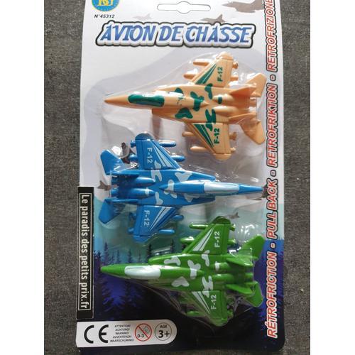 Avion, 3 Avions De Chasse, Jouet Avion En Plastique, Avion 10 X 7 Cm, + 3 Ans