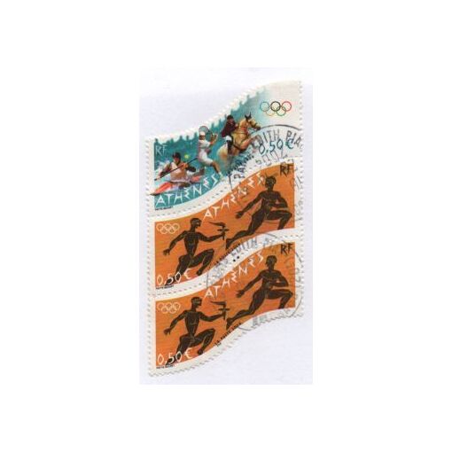 Triplette Verticale Timbres Oblitérés France Jeux Olympiques 2004