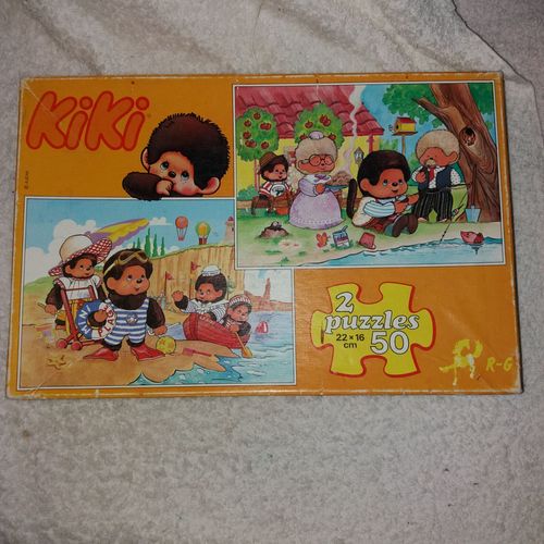 Boîte 2 Puzzles 54 Pièces : Kiki À La Plage ; Kiki À La Pêche