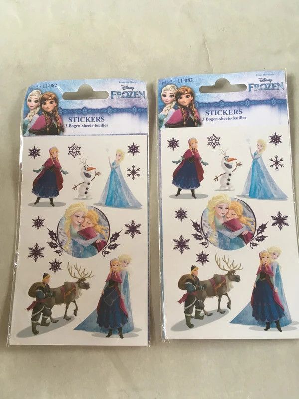 Lot De 2 Planches D'autocollants / Stickers Disney La Reine Des Neiges