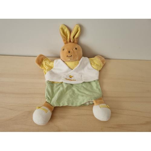 Doudou Lapin Poussin Jaune Vert Takinou