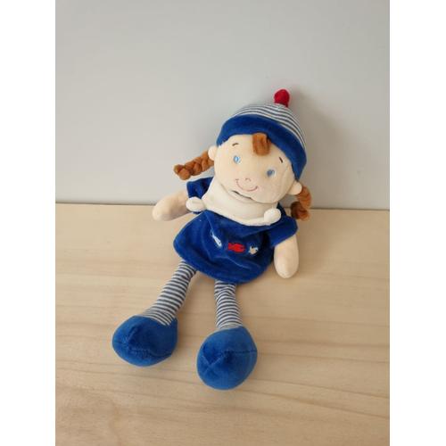 Doudou Fille Bleu Marin Poisson Mots D'enfants