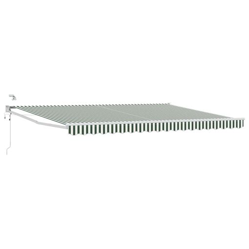 vidaXL Auvent rétractable électrique Vert et blanc 5 x 3