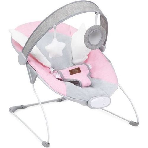 Momi Tuli - Transat Bébé - 8 Mélodies - 3 Modes De Vibration - Arche À Jouets - Rose