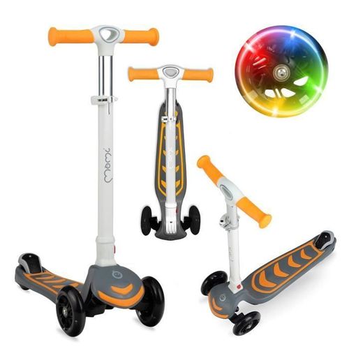 Momi Vivio - Trottinette Bebe - 3 Roues - Led - Abec7 - Flexbreak - Orange