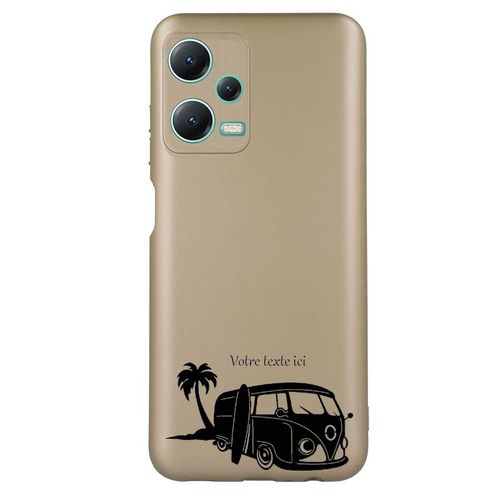 Coque Tpu Effet Metallique Dore Pour Redmi Note 12 Pro 5g Et Poco X5 Pro Van Hawaii Surf Personnalisee