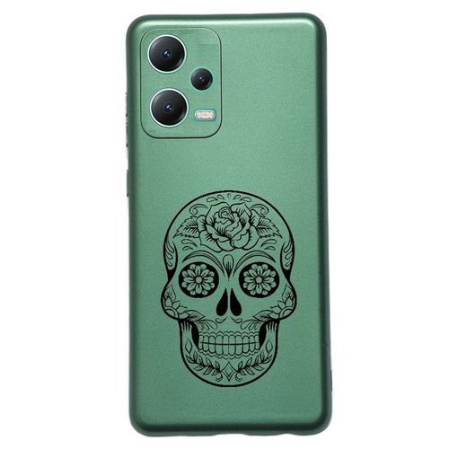Coque Tpu Effet Metallique Vert Pour Redmi Note 12 Pro 5g Et Poco X5 Pro Mort Noir Mexicaine Calavera