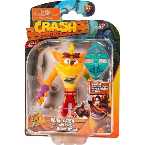 Crash Bandicoot Retro Crash With Ika Ika Mask Action Figure
