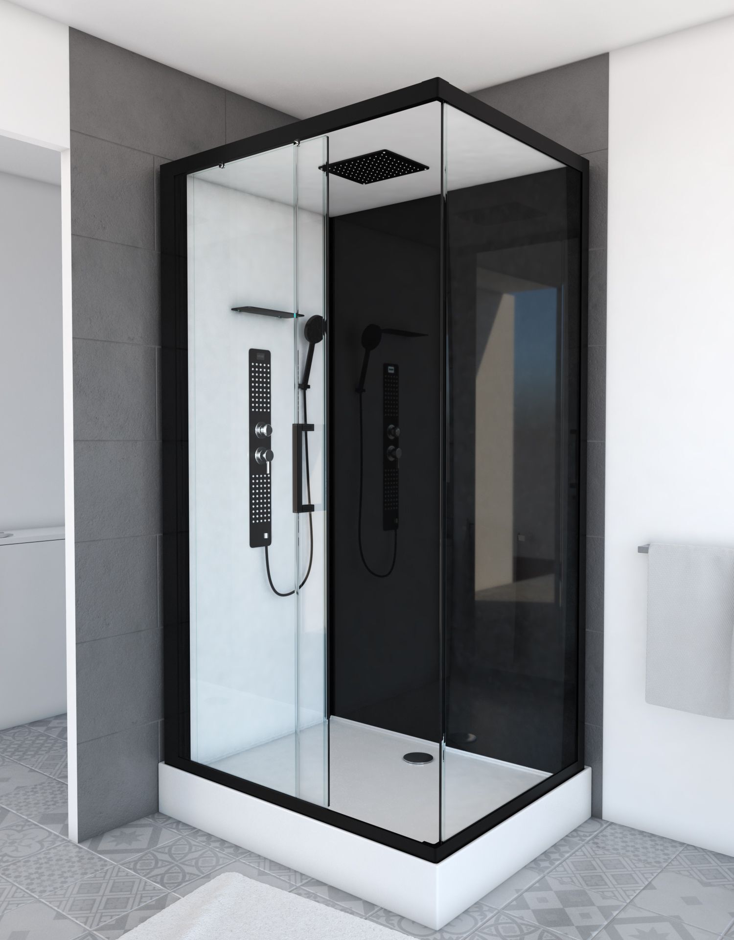 Cabine de douche rectangle 110x80x215cm - DUALITY RECTANGLE