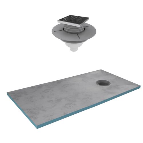 Receveur de Douche à Carreler 160x90 cm avec Bondes à Sortie Verticale - Grille Inox