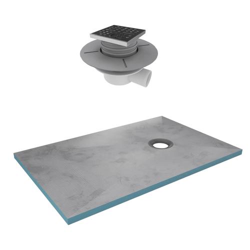 Receveur de Douche à Carreler 90x140 cm avec Bondes à Sortie Horizontale - Grille Inox