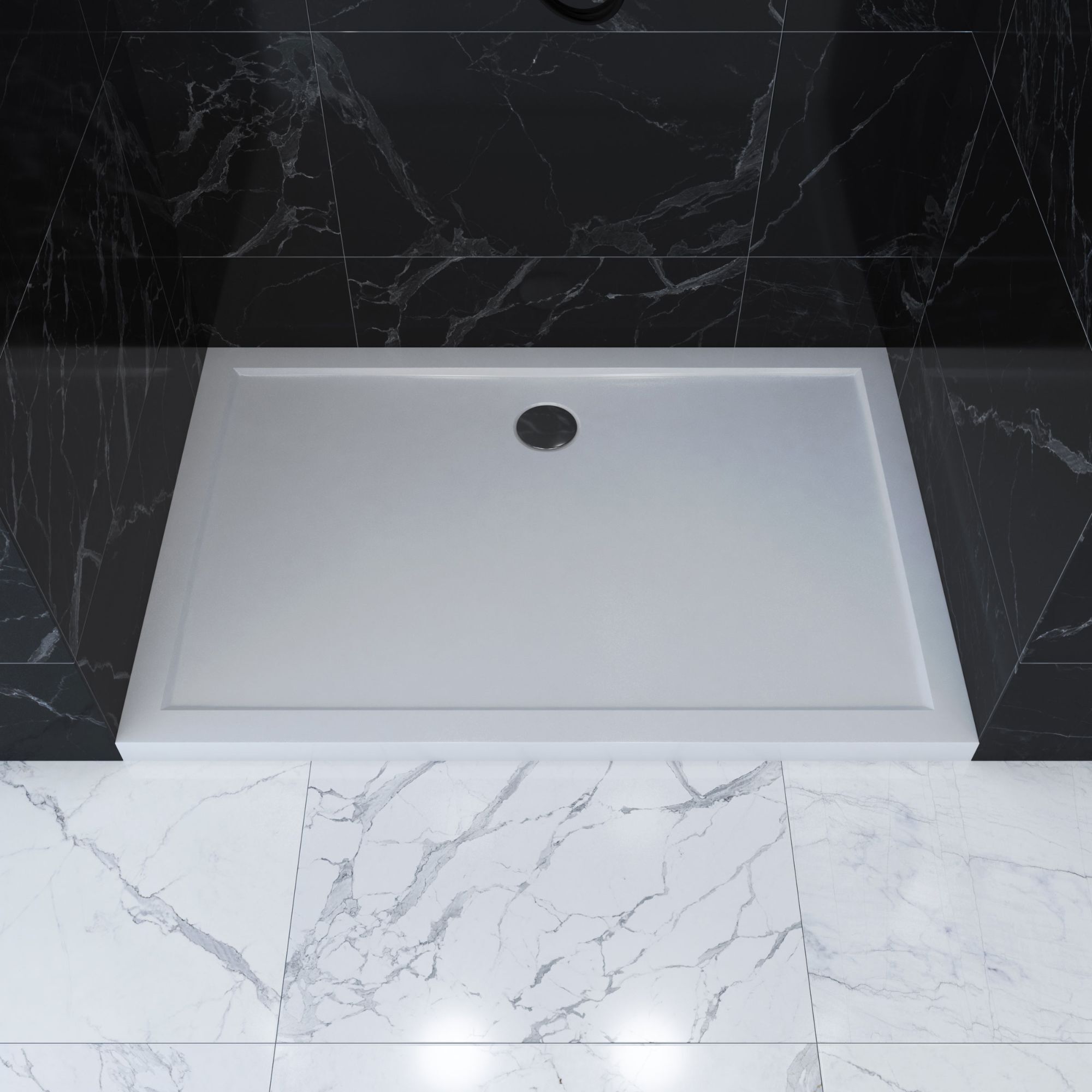 RECEVEUR DE DOUCHE A POSER EXTRA-PLAT EN ACRYLIQUE BLANC REC...